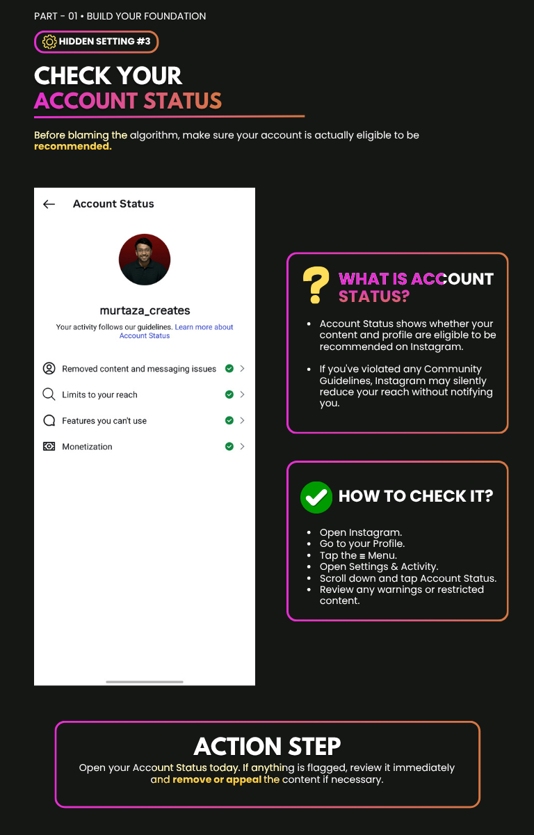 Check Your Account Status — Part 01 · Hidden Setting #3